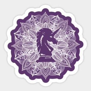 Mandala Circle Chess Knight Unicorn Sticker